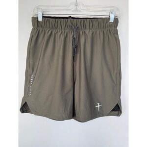 Three Nails Mens 2-in-1 Training Shorts S Green Compression Liner Performance